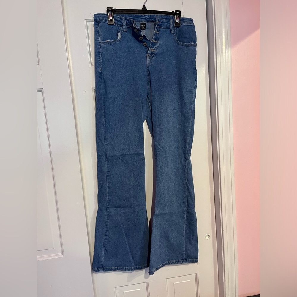 SHEIN Blue Flare Jeans Size XL
